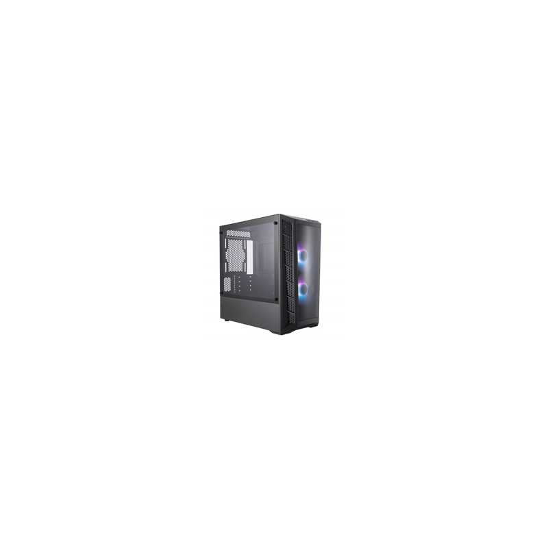 Cooler Master MasterBox MB320L ARGB Micro Tower 2 x USB 3.2 Gen 1 Edge-to-Edge Tempered Glass Side Window Panel Black Case with 