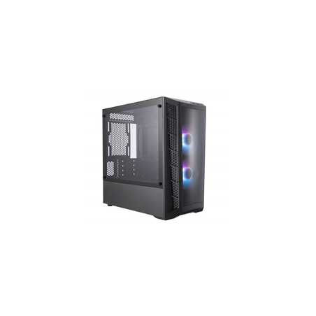 Cooler Master MasterBox MB320L ARGB Micro Tower 2 x USB 3.2 Gen 1 Edge-to-Edge Tempered Glass Side Window Panel Black Case with 