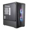 Cooler Master MasterBox MB320L ARGB Micro Tower 2 x USB 3.2 Gen 1 Edge-to-Edge Tempered Glass Side Window Panel Black Case with 