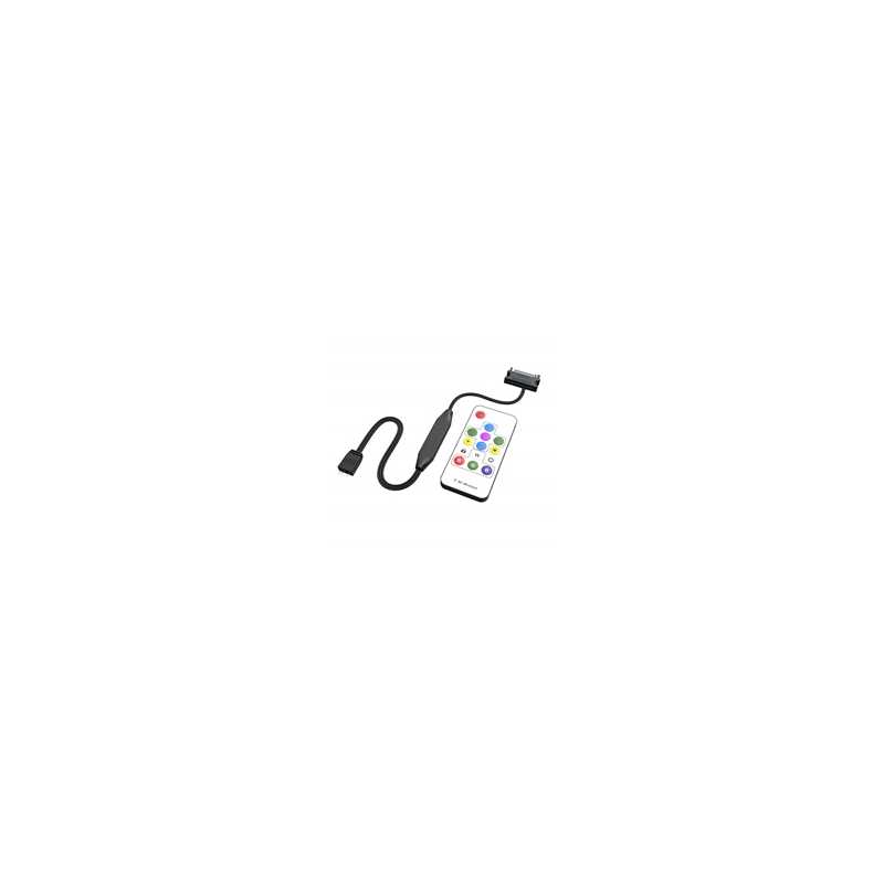 AKASA Vegas Remote Control Mate Addressable RGB Controller Cable with Remote, SATA 15-Pin (M) to 3-Pin 5V ARGB Connector (M), 0.