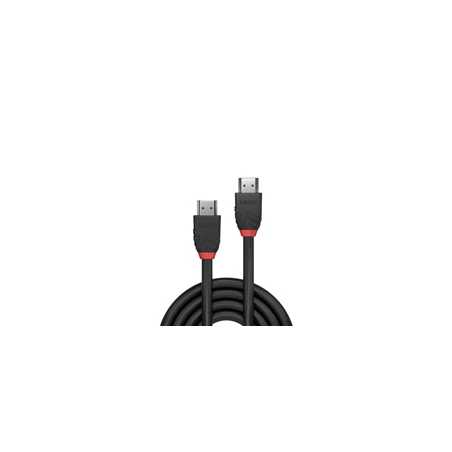 LINDY 36472 Black Line HDMI Cable, HDMI 2.0 (M) to HDMI 2.0 (M), 2m, Black & Red, Supports UHD Resolutions up to 4096x2160@60Hz,