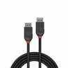LINDY 36492 Black Line DisplayPort Cable, DisplayPort 1.2 (M) to DisplayPort 1.2 (M), 3m, Black & Red, Supports UHD Resolutions 