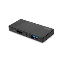 LINDY 43336 USB-C Laptop Micro Docking Station with 1 x HDMI (F) 1 x USB Type-A (F) & USB Type-C Featuring Power Delivery 3.0 Ca