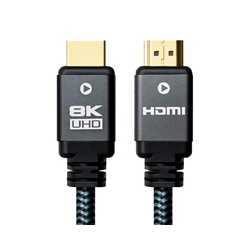 Prevo HDMI-2.1-2M HDMI Cable, HDMI 2.1 (M) to HDMI 2.1 (M), 2m, Black & Grey, Supports Displays up to 8K@60Hz, 99.9% Oxygen-Free