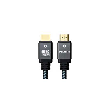 Prevo HDMI-2.1-2M HDMI Cable, HDMI 2.1 (M) to HDMI 2.1 (M), 2m, Black & Grey, Supports Displays up to 8K@60Hz, 99.9% Oxygen-Free