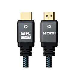 Prevo HDMI-2.1-2M HDMI Cable, HDMI 2.1 (M) to HDMI 2.1 (M), 3m, Black & Grey, Supports Displays up to 8K@60Hz, 99.9% Oxygen-Free
