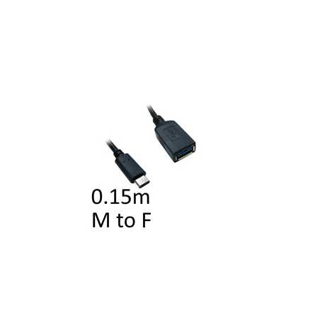 USB 3.0 A (F) to USB 3.1 C (M) 0.15m Black OEM Data Adapter