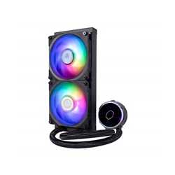 COOLER MASTER MasterLiquid Pro PL240 Flux AiO Liquid CPU Cooler, Universal Socket, 240mm Radiator, PWM 2300RPM Cooling Fans, Add