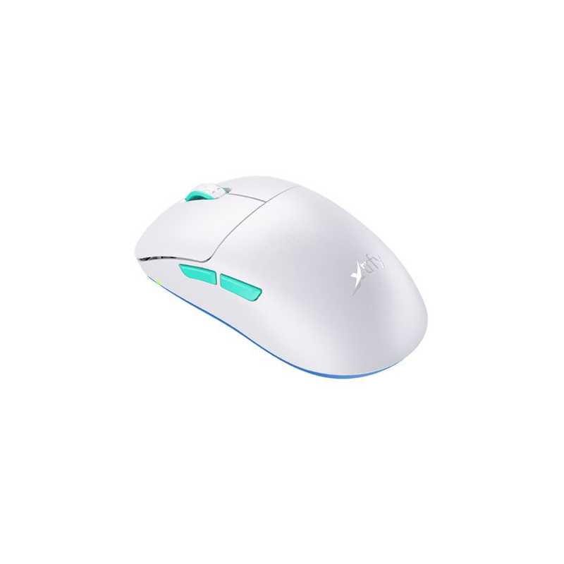 Xtrfy M8 Wired/Wireless Gaming Mouse, 400-26000 CPI, Low Front, Ultra-light, Unique Symmetrical Shape, White