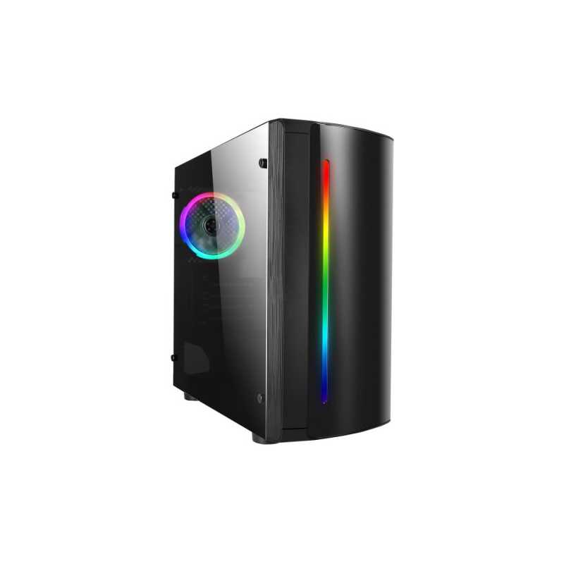 Spire Beam Gaming Case w/ Acrylic Window, Micro ATX, RGB Fan & Front Strip w/ Control Button, 240mm Radiator Support