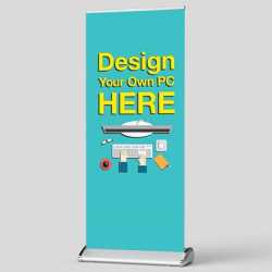 In-Store PC Builder 'Design Your Own PC Here' Premium Pullup Banner 2m x 0.85m for Point of Sale and Events