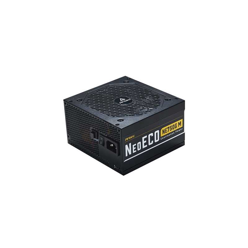 ANTEC NeoECO NE750G M 750W PSU, 120mm Silent Fan, 80 PLUS Gold, Fully Modular, UK Plug, Heavy-Duty Japanese Capacitors, Hybrid Z