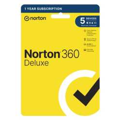 Norton 360 Deluxe 1x 5 Device, 1 Year Retail Licence - 50GB Cloud Storage - PC, Mac, iOS & Android *Non-enrolment Version*