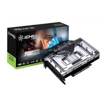 INNO3D GEFORCE RTX 4090 ICHILL FROSTBITE C4090-246XX-1833FB - 2580MHz Boost, Water Block, 24GB DDR6X 384-bit Memory Bandwidth Gr