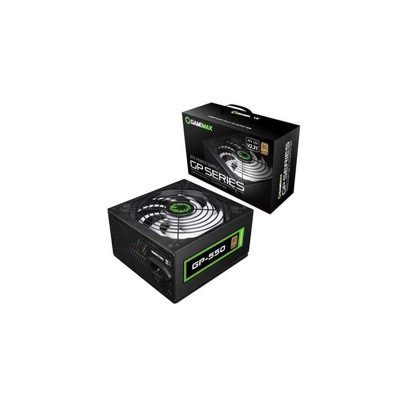 GAMEMAX GP550 550W Bronze PSU, 140mm Smart Silent Black Fan, 80 PLUS Bronze, Non Modular, Black Mesh Cabling, Extended 12V Rail 