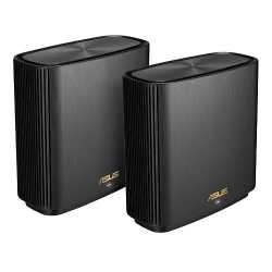 Asus (ZenWiFi XT9) AX7800 Tri-Band Wi-Fi 6 Mesh System, 2 Pack, 160MHz Bandwidth, 2.5G WAN, USB, Parental Controls, Black