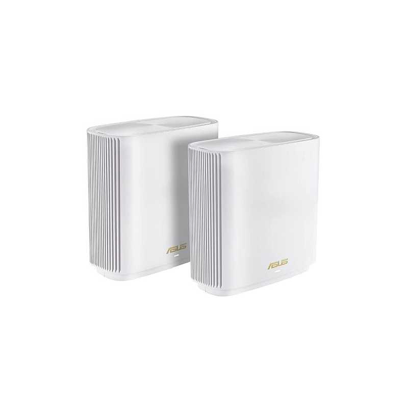 Asus (ZenWiFi XT9) AX7800 Tri-Band Wi-Fi 6 Mesh System, 2 Pack, 160MHz Bandwidth, 2.5G WAN, USB, Parental Controls, White