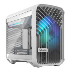 Fractal Design Torrent Nano (Light TG RGB White) Case w/ Light Tint Glass Window, Mini ITX, 1 RGB Fan, ATX PSU & 335mm GPU Suppo