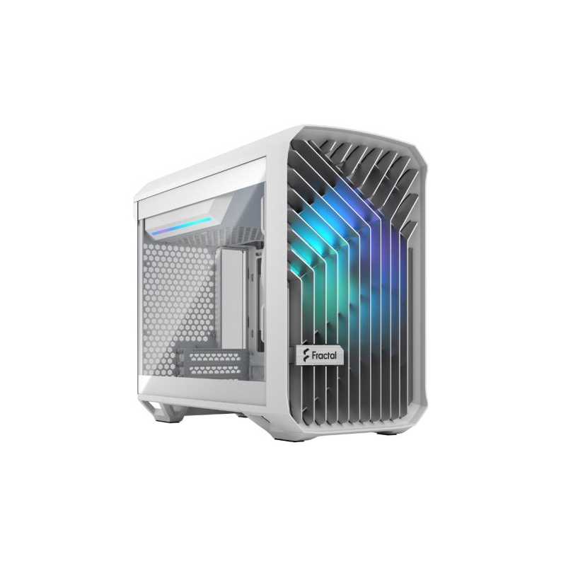 Fractal Design Torrent Nano (Light TG RGB White) Case w/ Light Tint Glass Window, Mini ITX, 1 RGB Fan, ATX PSU & 335mm GPU Suppo