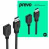 Prevo USBM-USBF-3M USB 3.0 Extension Cable, USB 3.0 Type-A (M) to USB Type-A (F), 3m, Black, Up to 5Gbps Transmission Rate, Reta