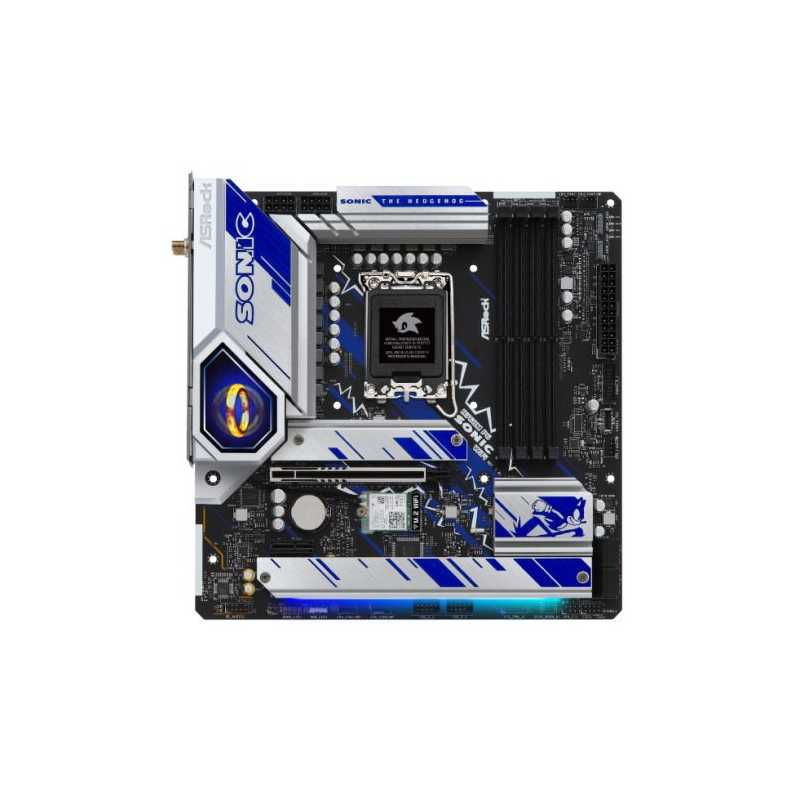 Asrock B760M PG SONIC WIFI, Intel B760, 1700, Micro ATX, 4 DDR5, HDMI, DP, eDP, Wi-Fi 6E, 2.5G LAN, PCIe5, 3x M.2, RGB, Animated