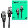 Prevo CAT6-BLK-1M Network Cable, RJ45 (M) to RJ45 (M), CAT6, 1m, Black, Oxygen Free Copper Core, Sturdy PVC Outer Sleeve & Clip 