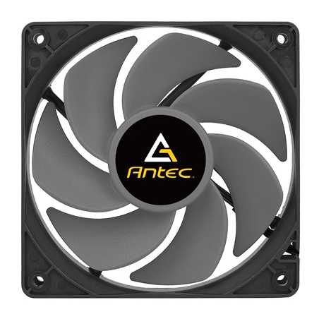 ANTEC Reverse F-LUX Fan, 120mm, 1400RPM, 3-Pin Fan Connector, Black Frame, Grey Blades, Designed to Draw Air into the System for