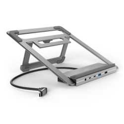 Hama Connect2Office USB-C 12-in-1 Docking Station & Laptop Stand - USB-C (PD Power), 2x USB-C, 4x USB-A, 2x HDMI, DisplayPort, R