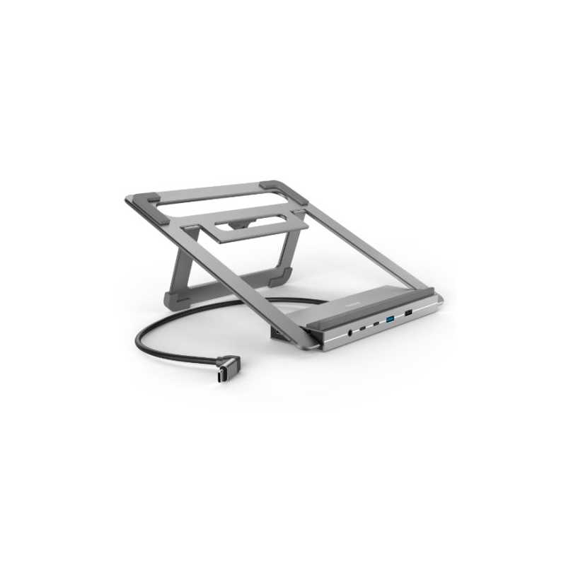 Hama Connect2Office USB-C 12-in-1 Docking Station & Laptop Stand - USB-C (PD Power), 2x USB-C, 4x USB-A, 2x HDMI, DisplayPort, R