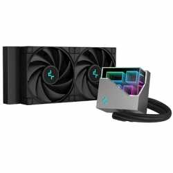 DeepCool LT520 AiO Liquid CPU Cooler, Universal Socket, 240mm Radiator, PWM 2250RPM FK120 Performance Black Fans, Addressable RG
