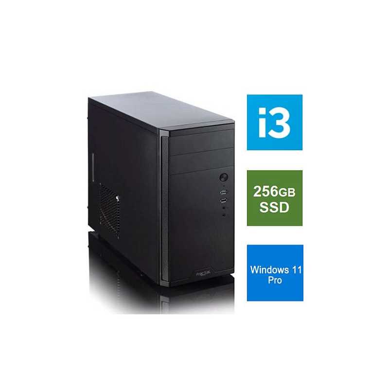 Spire MATX Tower PC, Fractal Core 1100 Case, i3-10105, 8GB 3200MHz, 256GB SSD, Bequiet 450W, No Optical, KB & Mouse, Windows 11 