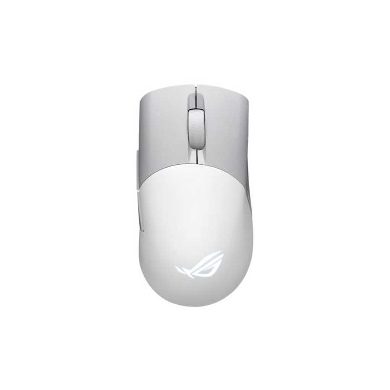 Asus ROG Keris AimPoint Wired/Wireless/Bluetooth Optical Gaming Mouse, 36000 DPI, Swappable Switches, RGB, Mouse Grip Tape, Whit