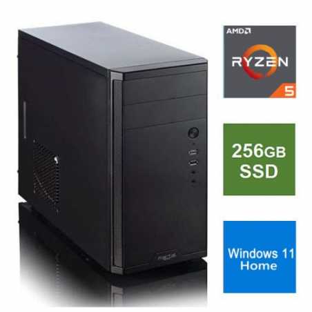 Spire MATX Tower PC, Fractal Core 1100 Case, Ryzen 5 5600G, 8GB 3200MHz, 256GB SSD, Bequiet 450W, No Optical, KB & Mouse, Window