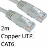RJ45 (M) to RJ45 (M) CAT6 2m Grey OEM Moulded Boot Copper UTP Network Cable