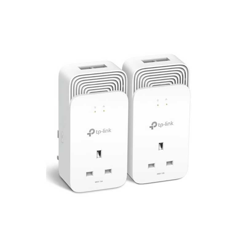 TP-LINK (PG2400P KIT) Wired 1428Mbps G.hn2400 Powerline Adapter Kit, AC Pass Through, 2-Port, Power Saving Mode