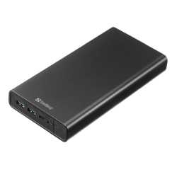 Sandberg (420-63) PD 100W 38400mAh Powerbank, 1x USB-C 100W, 2x USB-A, Power-Through, Aluminium, 5 Year Warranty