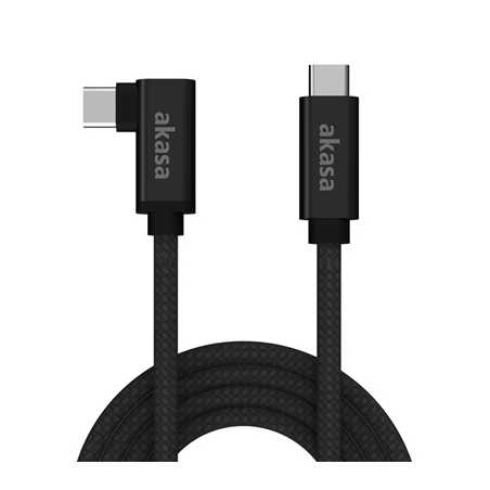 AKASA AK-CBUB66-20BK Data Cable. Right-Angled USB 3.2 Gen 2x2 Type-C (M) to USB 3.2 Gen 2x2 Type-C (M), 2m, Black, SuperSpeed US
