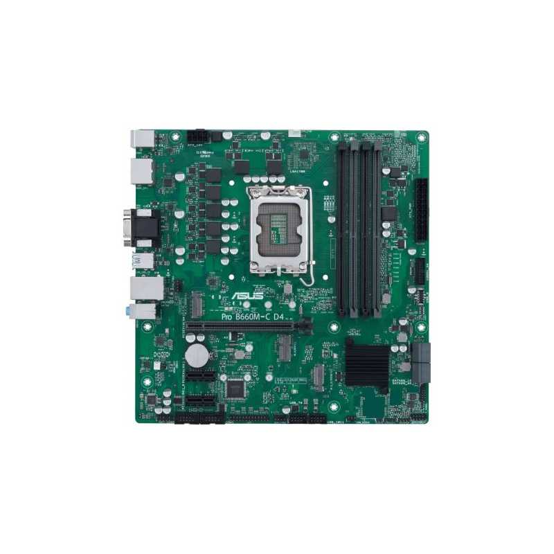 Asus PRO B660M-C D4-CSM - Corporate Stable Model, Intel B660, 1700, Micro ATX, 4 DDR4, VGA, HDMI, 2 DP, PCIe4, 2x M.2