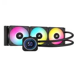 Corsair H150i ELITE LCD XT 360mm RGB Liquid CPU Cooler, AF120 RGB ELITE Fans, Personalised LCD Screen, iCUE Controller Included,