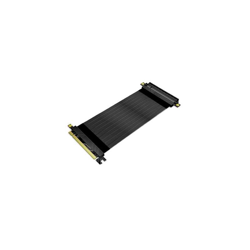 AKASA AK-CBPE01-20B RISER BLACK X2 PCIe 3.0 x16 Riser Cable, 180 Degree PCIe 3.0 x16 (F) to 180 Degree PCIe 3.0 x16 (M), 0.2m, B