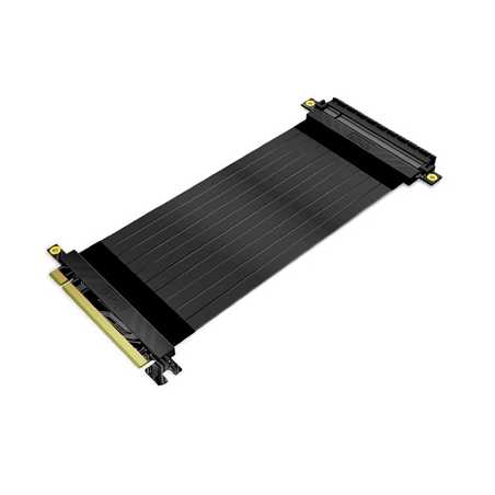 AKASA AK-CBPE01-20B RISER BLACK X2 PCIe 3.0 x16 Riser Cable, 180 Degree PCIe 3.0 x16 (F) to 180 Degree PCIe 3.0 x16 (M), 0.2m, B