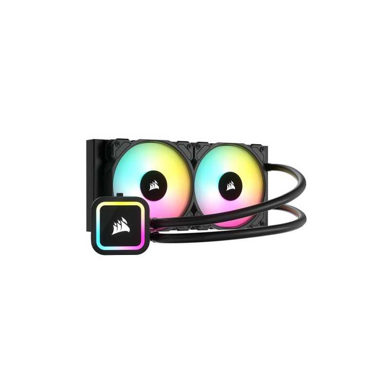 Corsair H100x RGB ELITE 240mm Liquid CPU Cooler, 2 x 12cm SP RGB ELITE Fans, RGB Pump Head