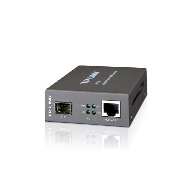 TP-LINK (MC220L) Gigabit SFP Media Converter, 1000M RJ45 to 1000M SFP, 0.55km/10km