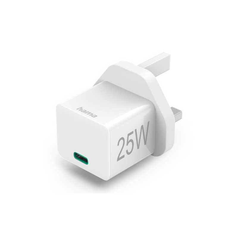 Hama 3-pin Plug USB-C Charger, Power Delivery (PD) / Qualcomm Quick Charge 2.0/3.0, 25W