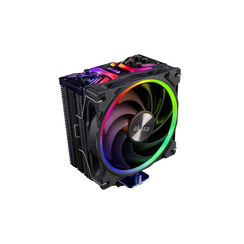 Akasa Soho H4 Plus ARGB Heatsink & Fan, Intel & AMD Sockets, 4-Heatpipe, Hydro Dynamic PWM Fan, Optimised Footprint, 185W TDP