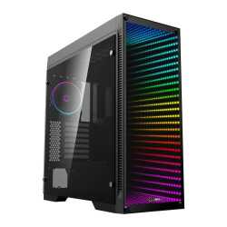 GameMax Abyss ARGB Gaming Case w/ Tempered Glass Window, E-ATX, Infinity Mirror ARGB Front, Rear RGB Fan, ARGB PWM Hub, LED Butt