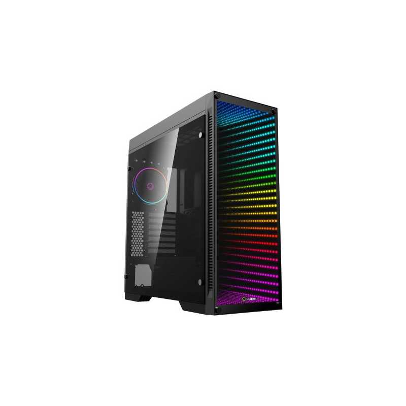 GameMax Abyss ARGB Gaming Case w/ Tempered Glass Window, E-ATX, Infinity Mirror ARGB Front, Rear RGB Fan, ARGB PWM Hub, LED Butt