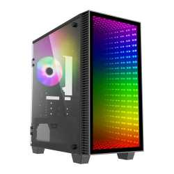 GameMax Abyss Mini ARGB Gaming Case w/ Tempered Glass Window, Micro ATX, Infinity Mirror ARGB Front, Rear RGB Fan, ARGB PWM Hub,