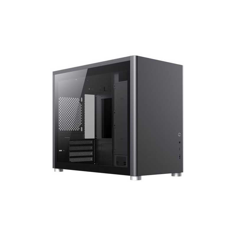 GameMax Spark Black Gaming Cube Case w/ 2x Tempered Glass Windows, Micro ATX, Vertical Airflow, No Fans inc., USB-C, 400mm GPU S
