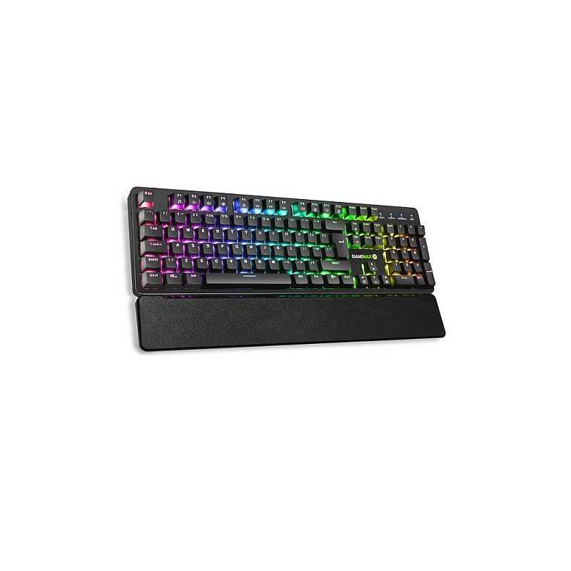 GameMax Strike Mechanical RGB Gaming Keyboard, Outemu Red Switches, Anti-Ghosting, Double-Shot Keycaps, Magnetic Wrist Rest